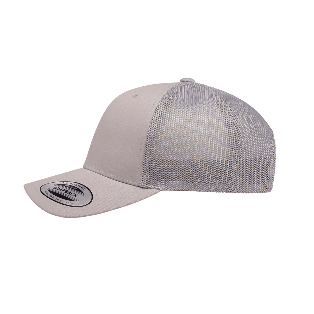 6606-SV Retro Trucker Light Grey Cap Adjustable Fit