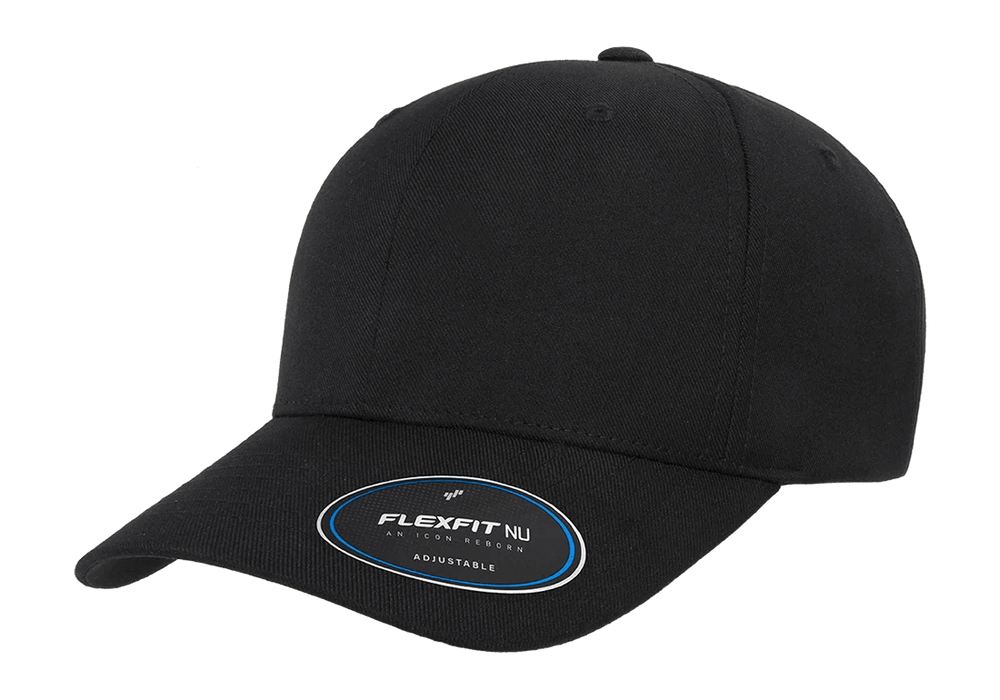 6110NU-BLK Flexfit Nu Black Adjustable Fit
