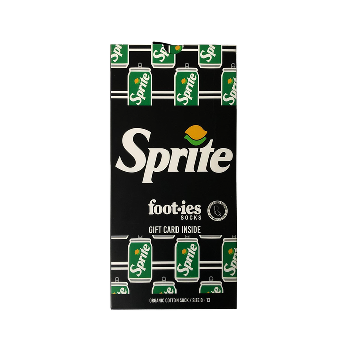 SPRITE STRIPE CANS ORGANIC COTTON SOCK GIFT CARD BLACK M/L