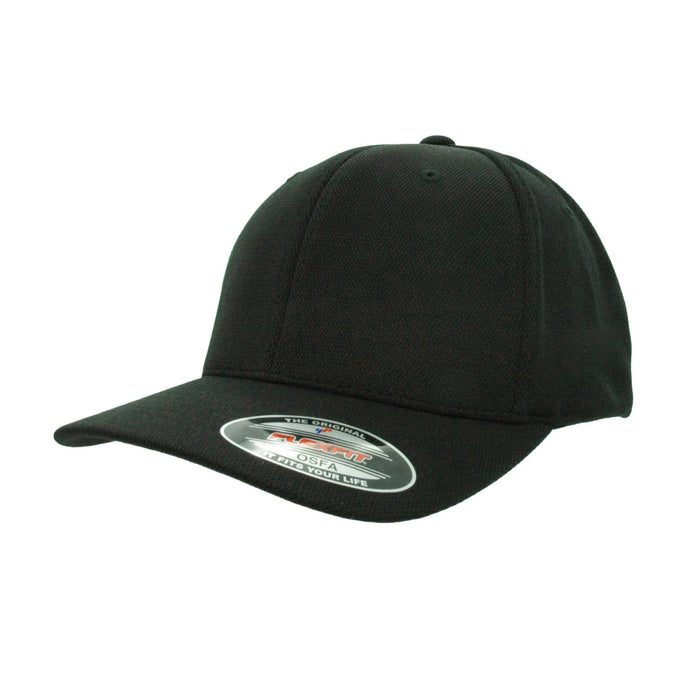 6597-BLK Cool & Dry Sport Black Cap Fitted