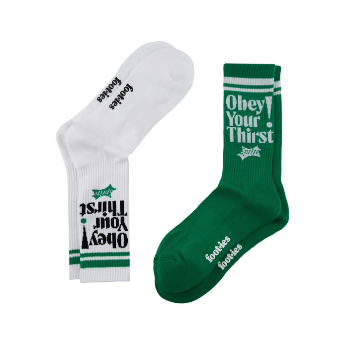 SPRITE OBEY SNEAKER SOCK 2 PACK GREEN/WHITE M/L