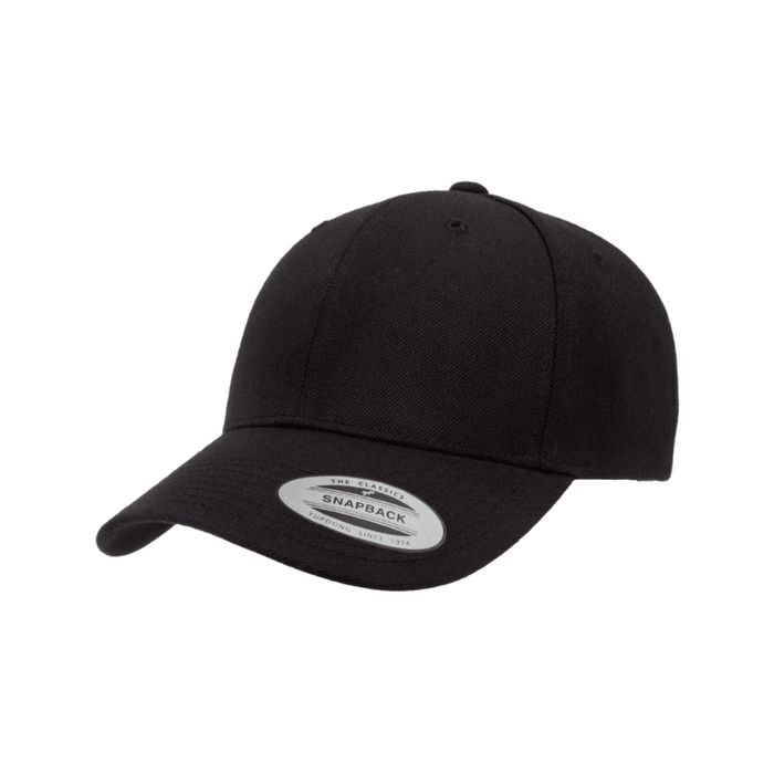 6389-BLK X-Cap Black Retro Cotton Blend Snapback Adjustable Fit