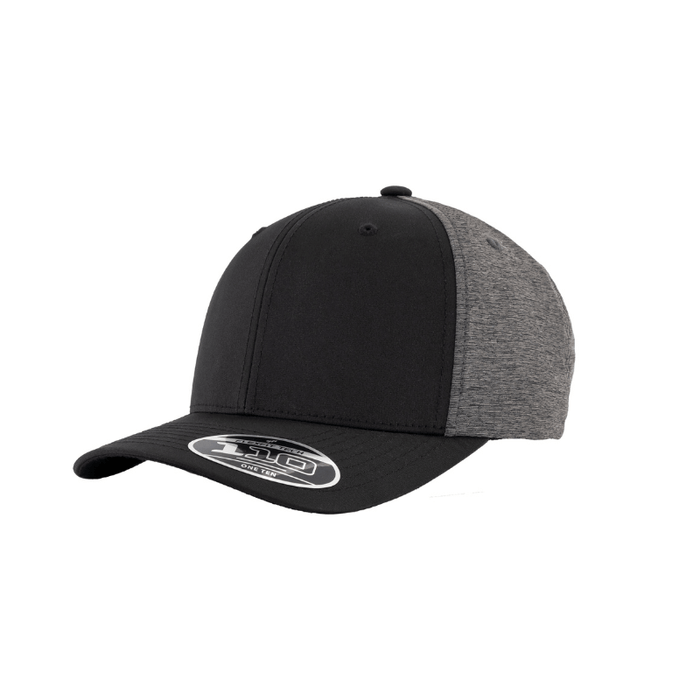 110HB-BLK/DHG 110 Fit Dark Heather Grey & Black Cap Hybrid Adjustable Fit