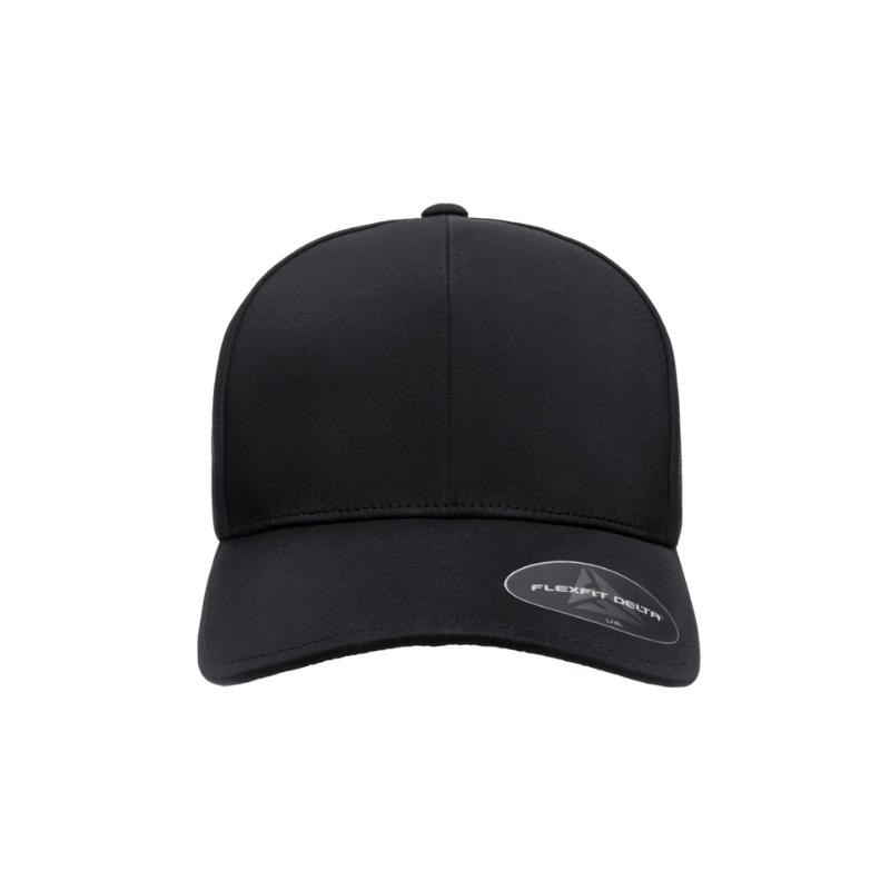 DELTA-PERF-ADJSTRAP-BLK Delta Black Perforated Cap with Webbing Strap and Clip Adjustable  Fit