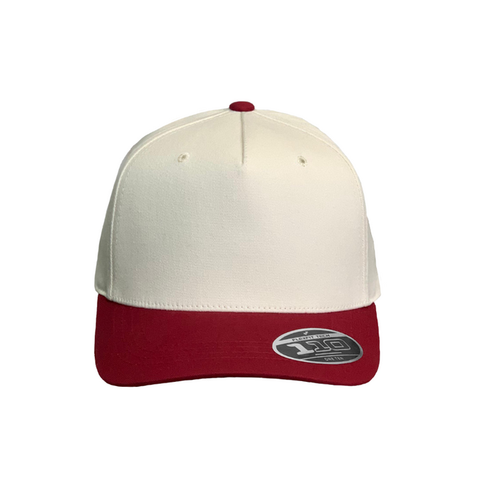 5300-SND/D.RED 1 Front - 5 Panel - Sand & Depp Red Adjustable Fit