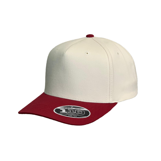 5300-SND/D.RED 1 Front - 5 Panel - Sand & Depp Red Adjustable Fit