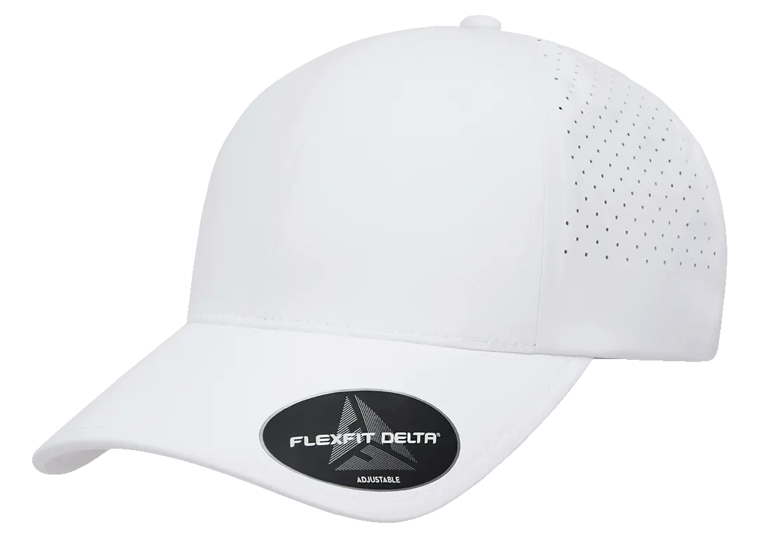 DELTA-PERF-ADJ-WHT Delta White Special Perforated  Cap with Adjustable Fit