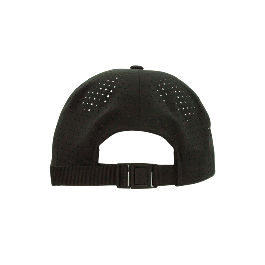 DELTA-PERF-ADJSTRAP-BLK Delta Black Perforated Cap with Webbing Strap and Clip Adjustable  Fit