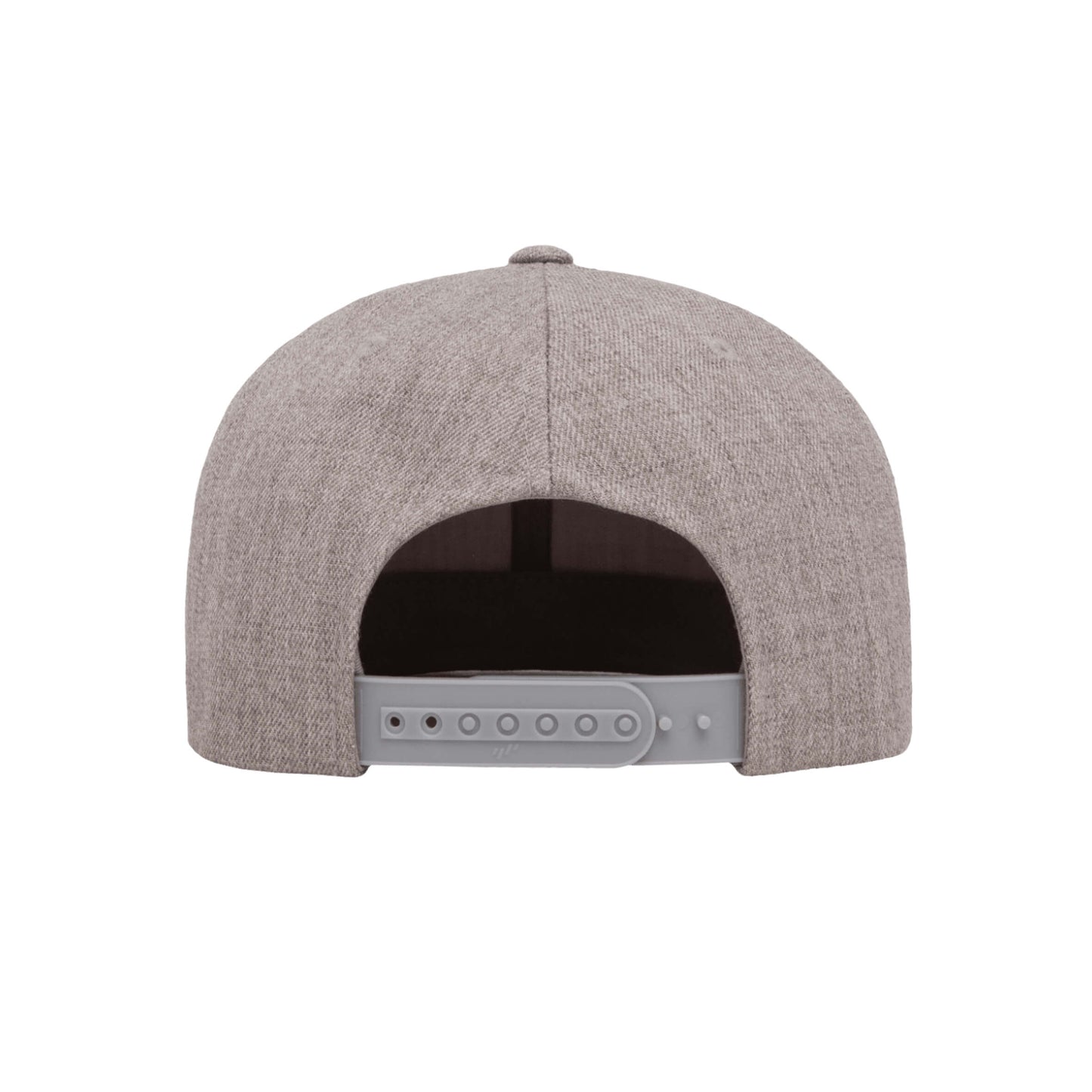 6089M-HG Classic Snapback Heather Grey Flat Peak Cap Adjustable Fit