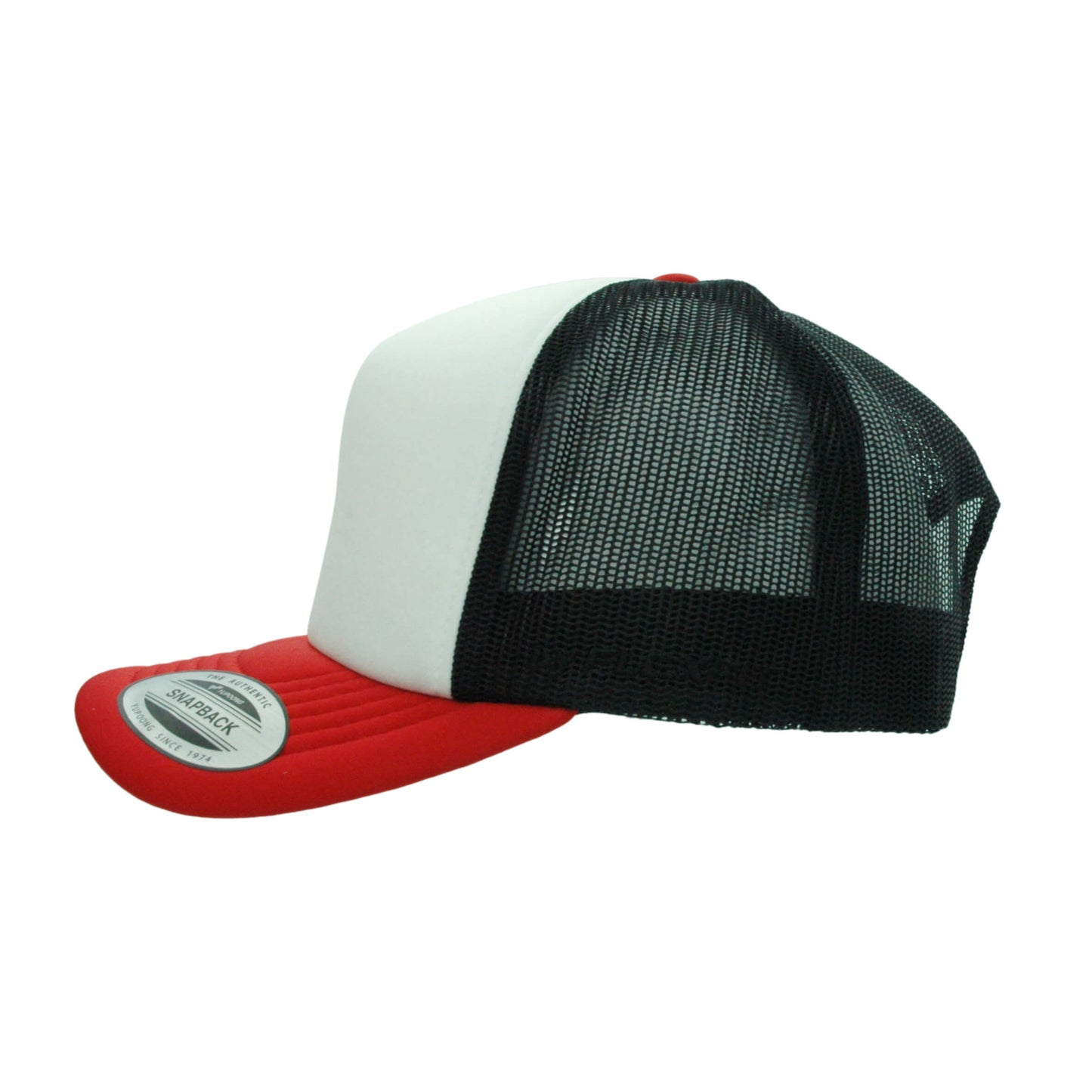 6700-BLK/WH/RD VZ Trucker Black, White & Red Cap Adjustable Fit