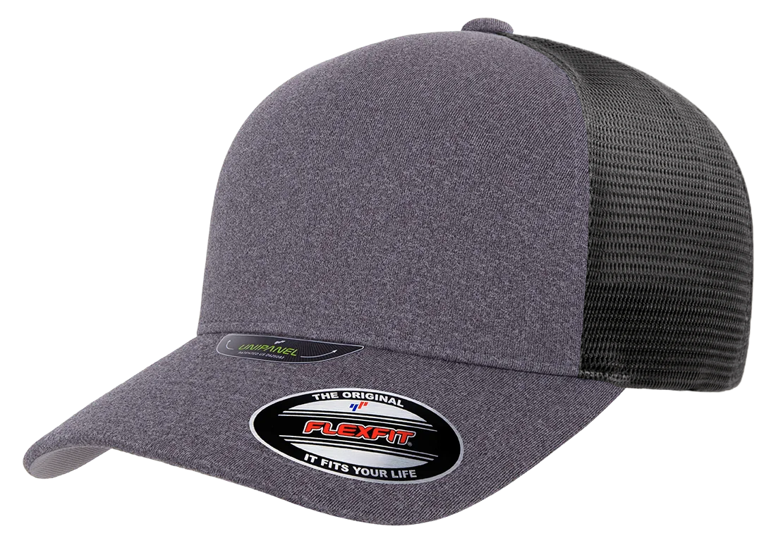 5511UP-HG/DG Unipanel Fitted Trucker Heather Grey Cap
