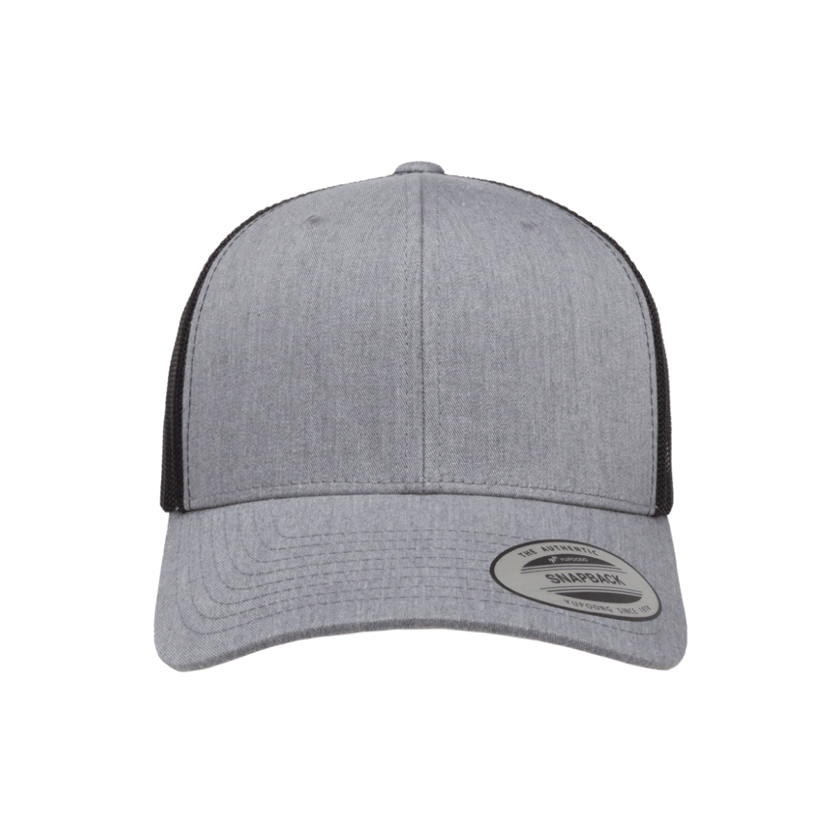 6606T-HG/BLK Retro Trucker Heather Grey & Black Cap Adjustable Fit