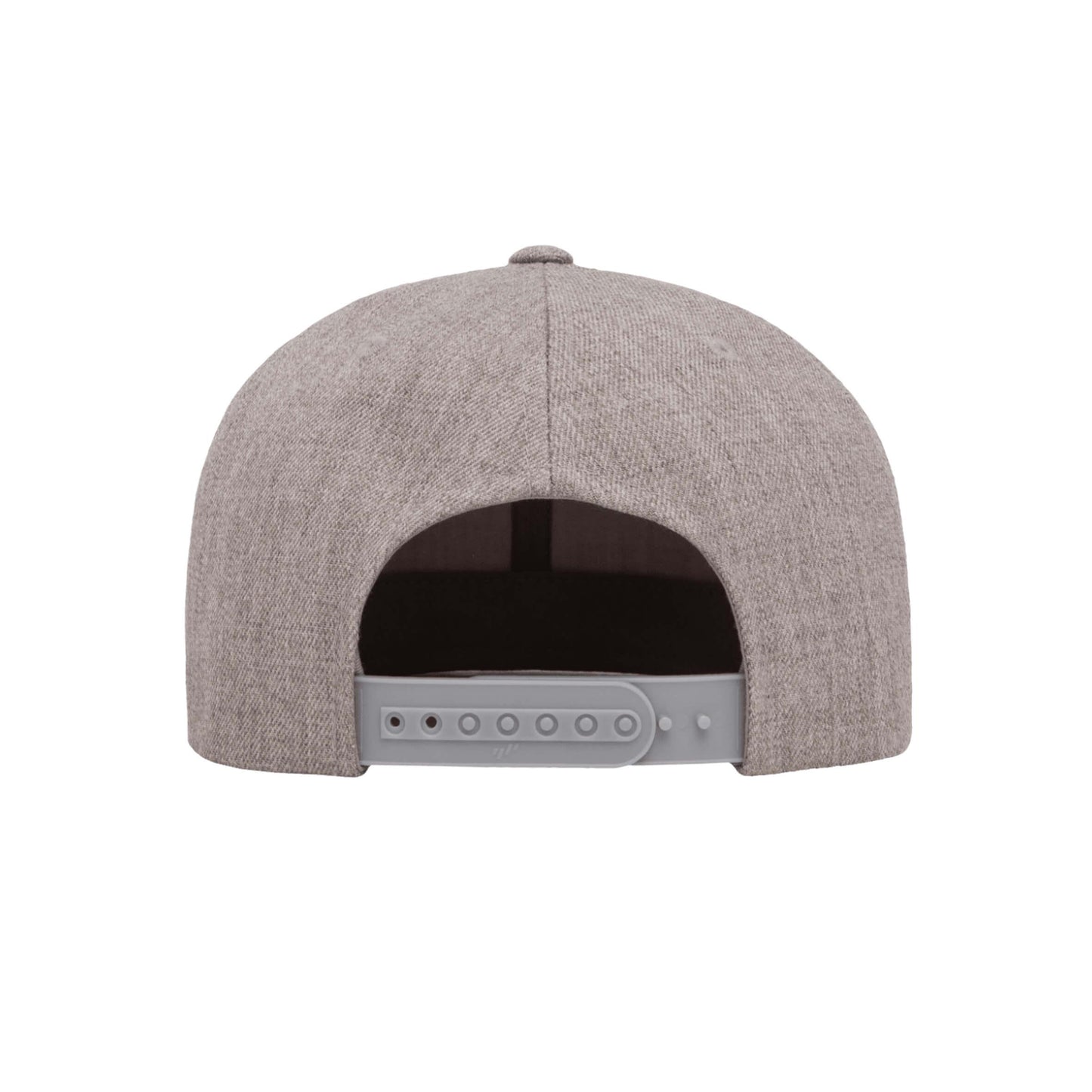 6089M-HG Classic Snapback Heather Grey Flat Peak Cap Adjustable Fit