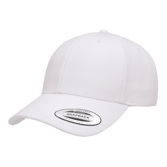 6389X-WHT Retro Cotton Blend White Snapback Adjustable Fit