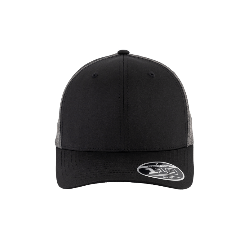 110HB-BLK/DHG 110 Fit  Dark Heather Grey & Black  Cap Hybrid Adjustable Fit