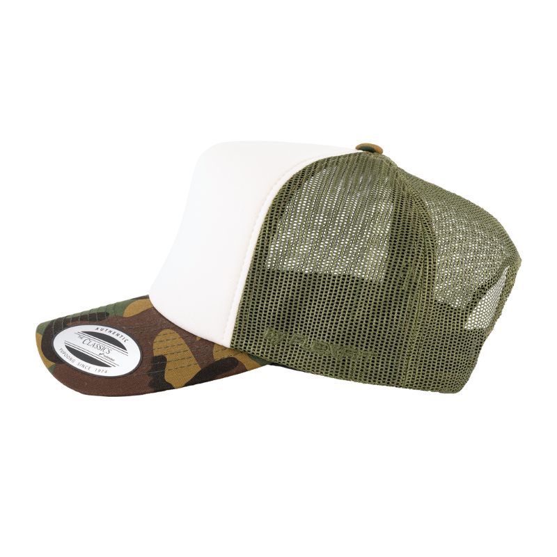 6700-CWC VZ Trucker Camo & White Cap Adjustable Fit
