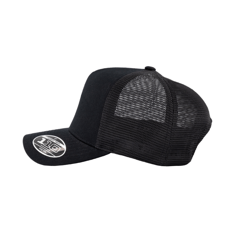 110AFM-BLK 110 Fit Black Cap Stretch Mesh  Adjustable Fit
