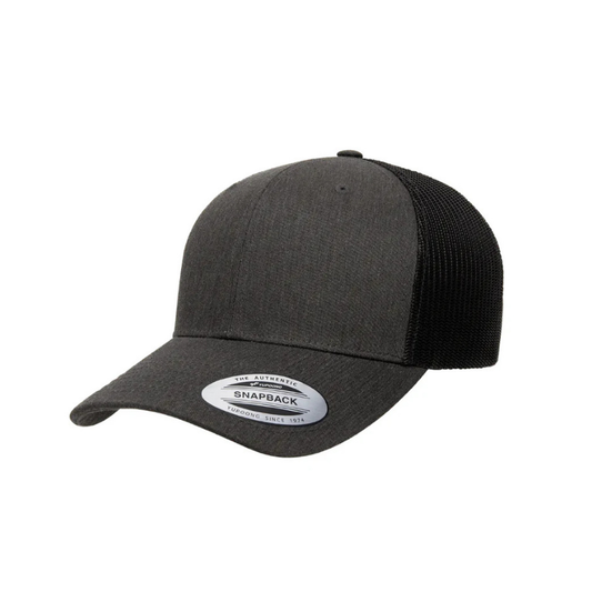 6606T-DHG/BLK Retro Trucker Dark Heather Grey & Black Cap Adjustable Fit