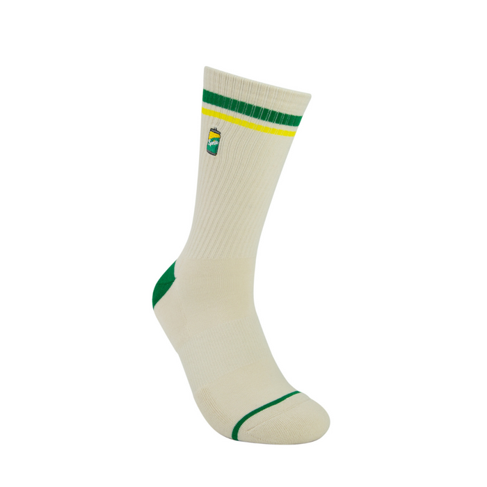 FSPR813-BOWHT-M/L - Foot-ies - Sprite 2-Pack Sneaker Socks - Off White Can & Logo Black - M/L