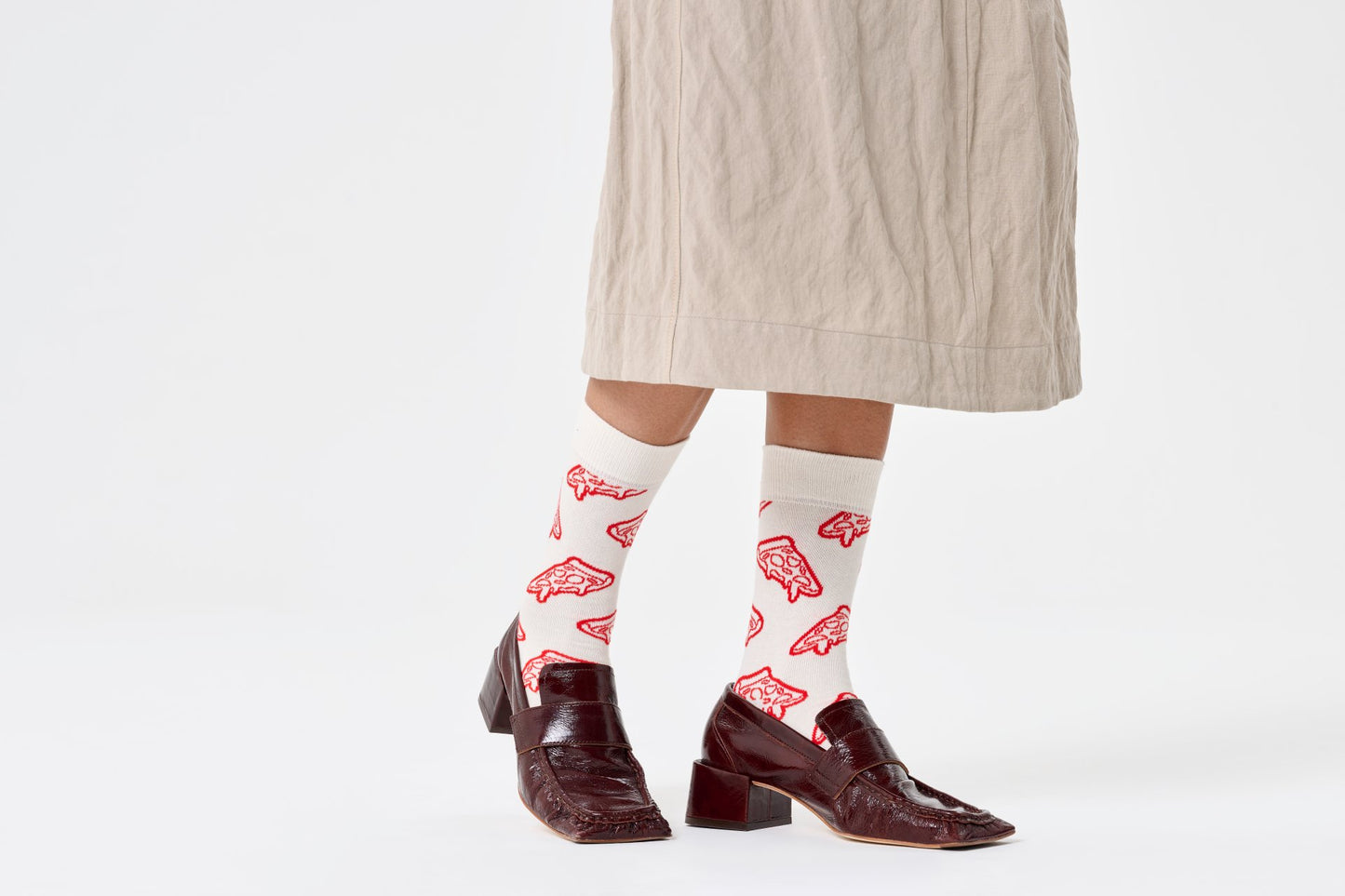 White Pizza Sock  (41-46)