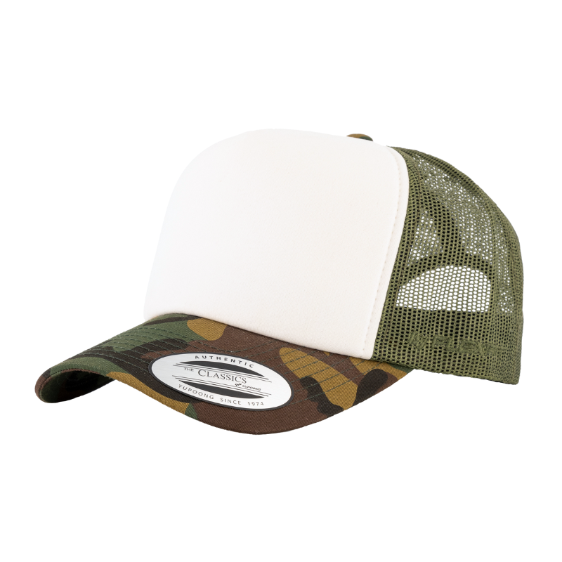 6700-CWC VZ Trucker Camo & White Cap Adjustable Fit