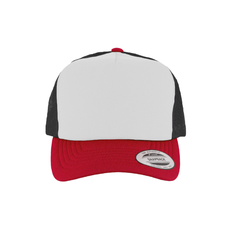 6700-BLK/WH/RD VZ Trucker Black, White & Red Cap Adjustable Fit