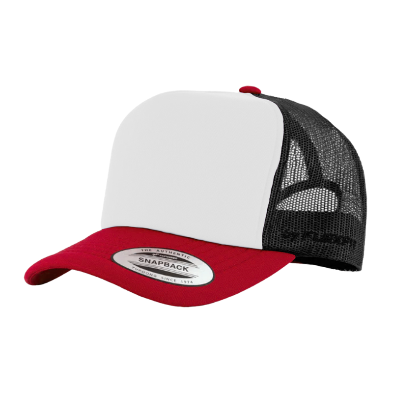 6700-BLK/WH/RD VZ Trucker Black, White & Red Cap Adjustable Fit