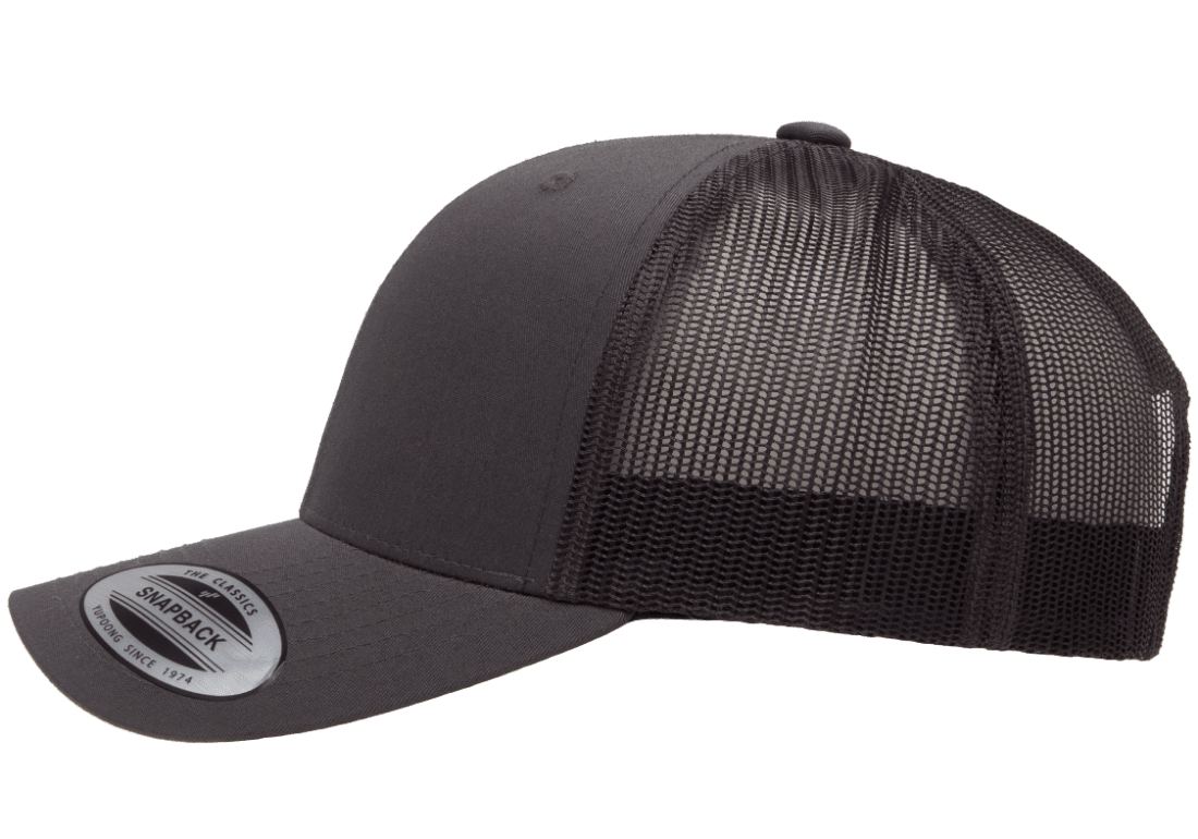 6606-CHAR Retro Trucker Charcoal Cap Adjustable Fit
