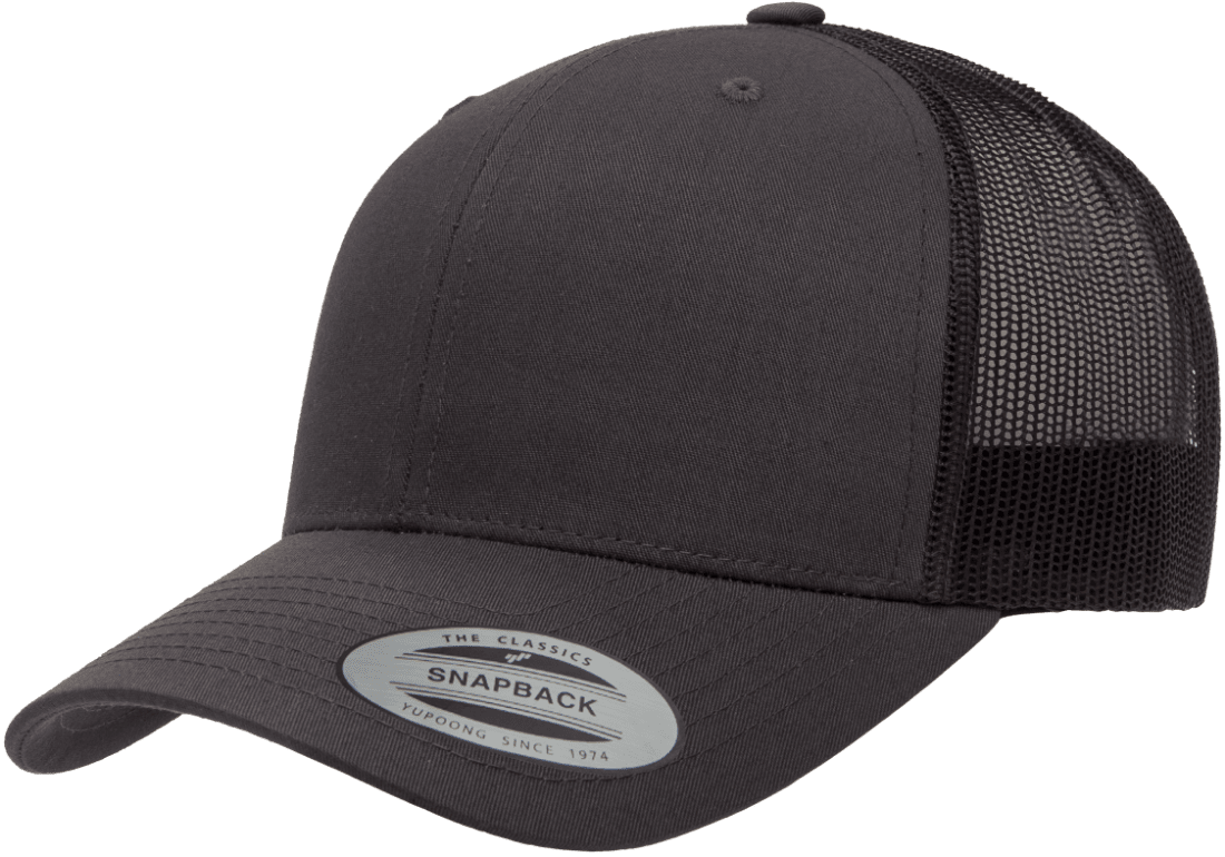 6606-CHAR Retro Trucker Charcoal Cap Adjustable Fit