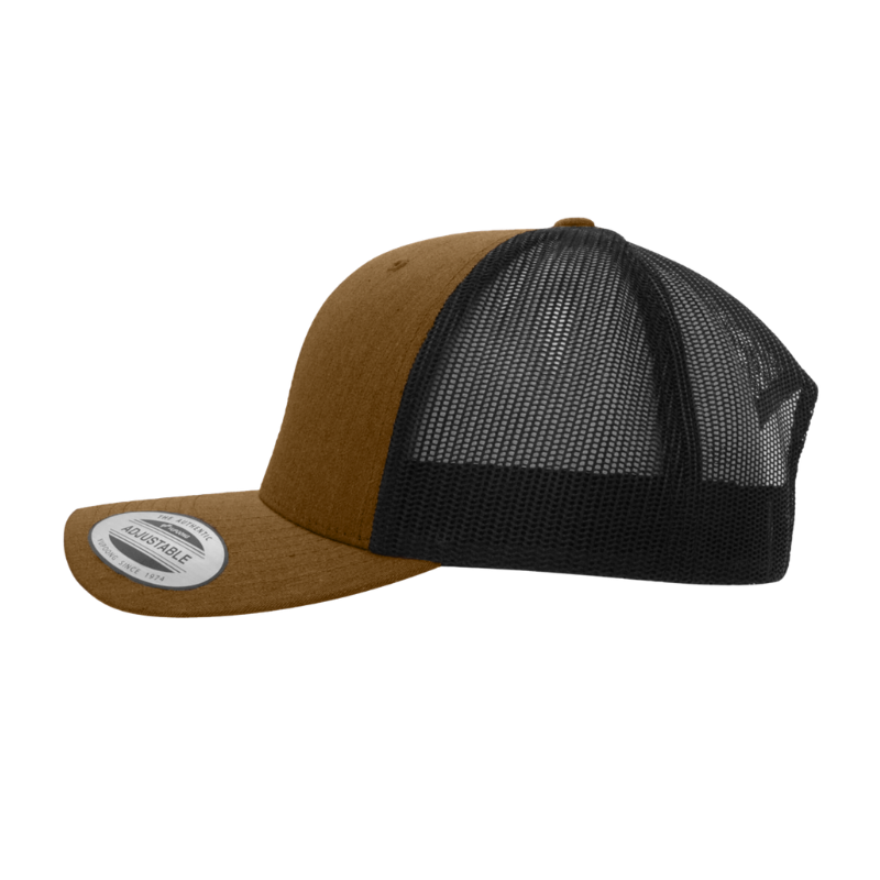 6606T-CYTB/BLK Retro Trucker Coyote Brown & Black Cap Adjustable Fit