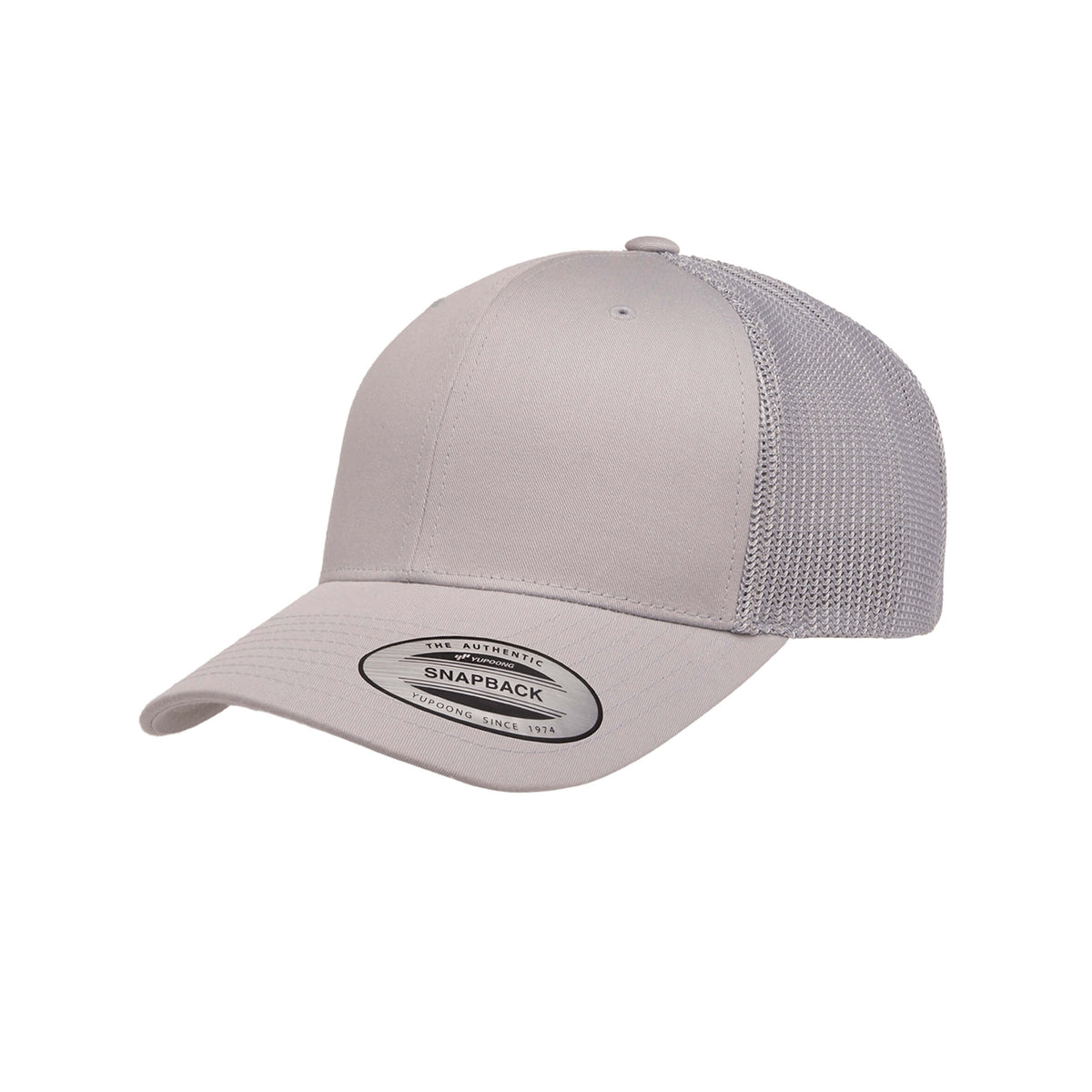 6606-SV Retro Trucker Light Grey Cap Adjustable Fit