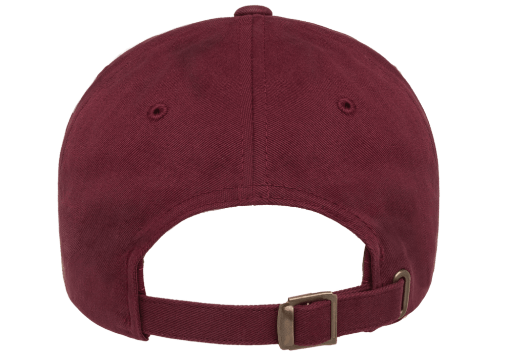 6245CM-MAROON DAD CAP WITH FABRIC BACK STRAP / BRASS CLASP