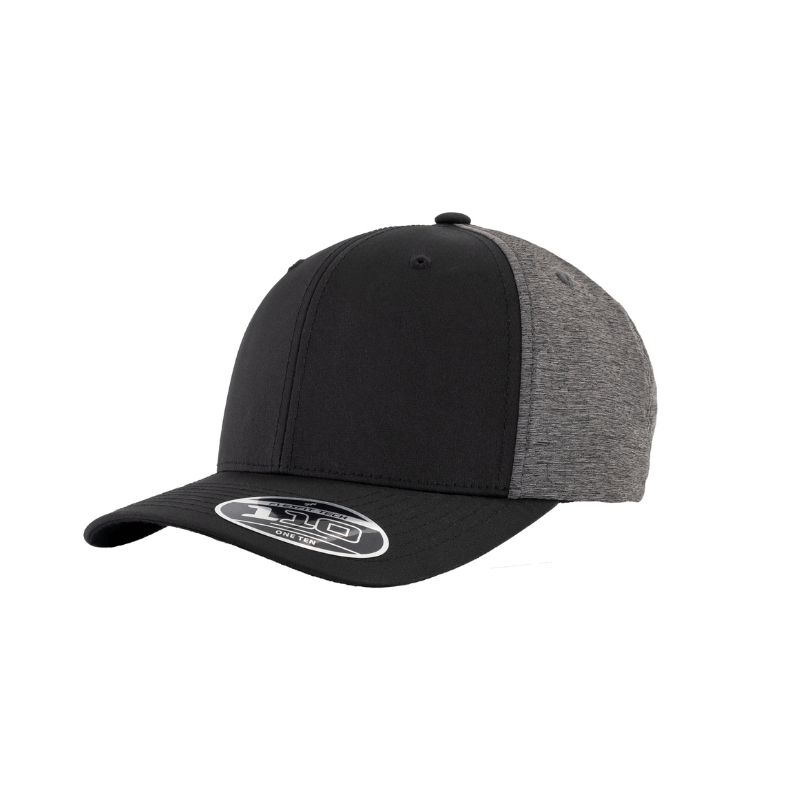 110HB-BLK/DHG 110 Fit  Dark Heather Grey & Black  Cap Hybrid Adjustable Fit