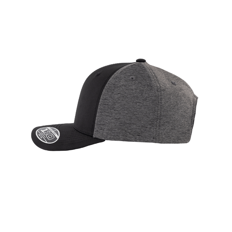 110HB-BLK/DHG 110 Fit  Dark Heather Grey & Black  Cap Hybrid Adjustable Fit