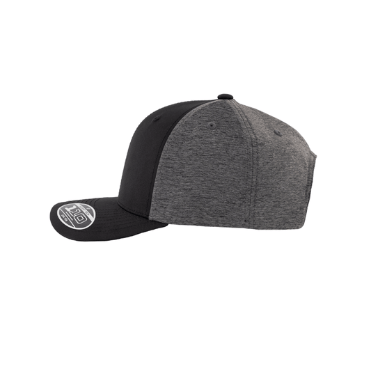 110HB-BLK/DHG 110 Fit  Dark Heather Grey & Black  Cap Hybrid Adjustable Fit