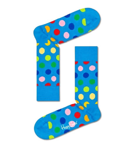 Light Blue Big Colourfuk Dots Adult Sock Size (41-46)