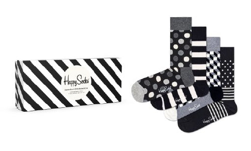 4-Pack Classic Black & White Socks Gift Set