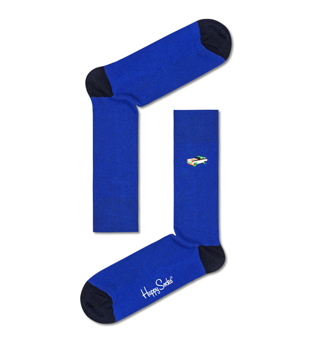 Ribbed Embroidery Car Sock (36-40)