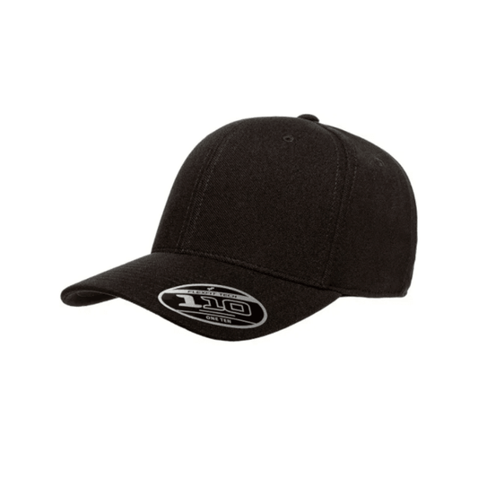 110P-BLK 110 Fit Black Cap Cool & Dry Mini Pique Adjustable Fit