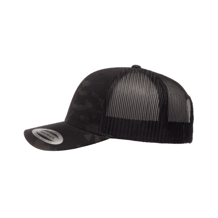 6606MC-BLK Retro Trucker Multicam Black Cap Adjustable Fit