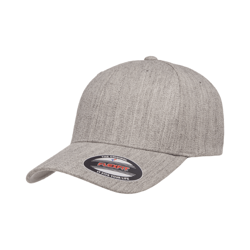 6477-HG Wool Blend Baseball Heather Grey Cap Fitted