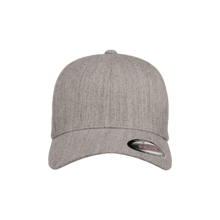 6477-HG Wool Blend Baseball Heather Grey Cap Fitted