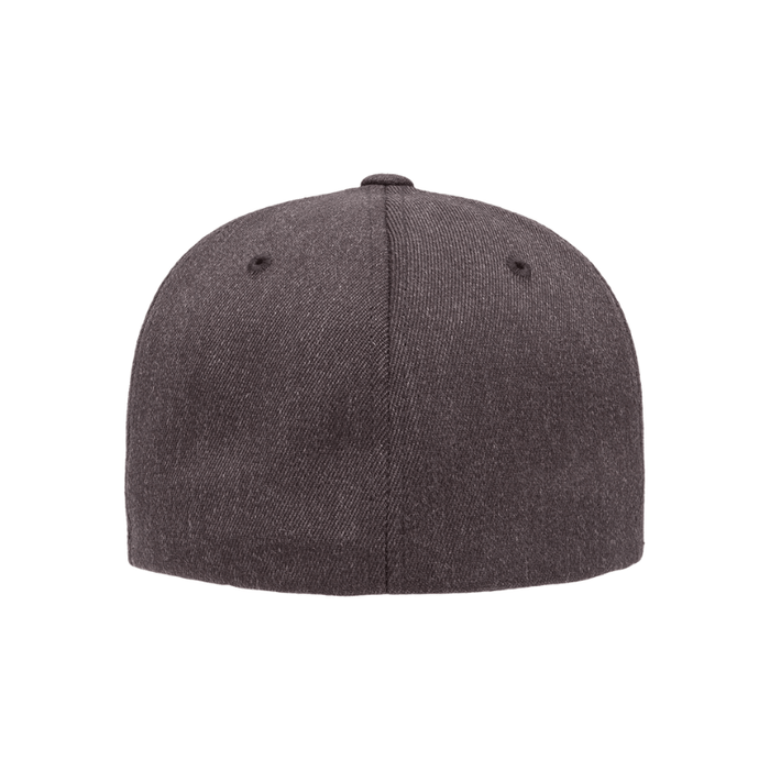 Flexfit Dark Heather Grey Fitted Cap With Black USA Rubber Badge