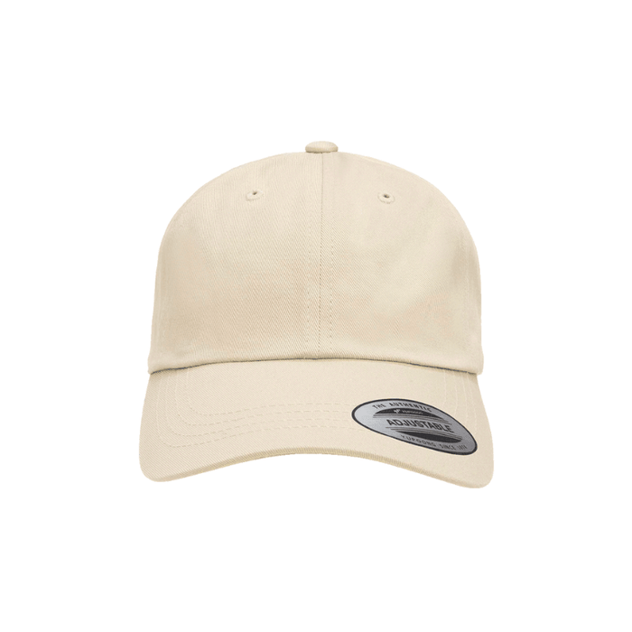 6389-BB-CRM - Cream Retro Unstructured XCAP with Brass Buckle Strap Adjustable Fit