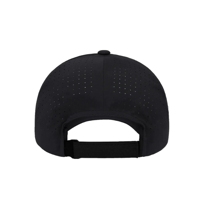 DELTA-PERF-ADJ-BLK Delta Black Perforated Cap with Velcro Hook & Loop Adjustable Fit