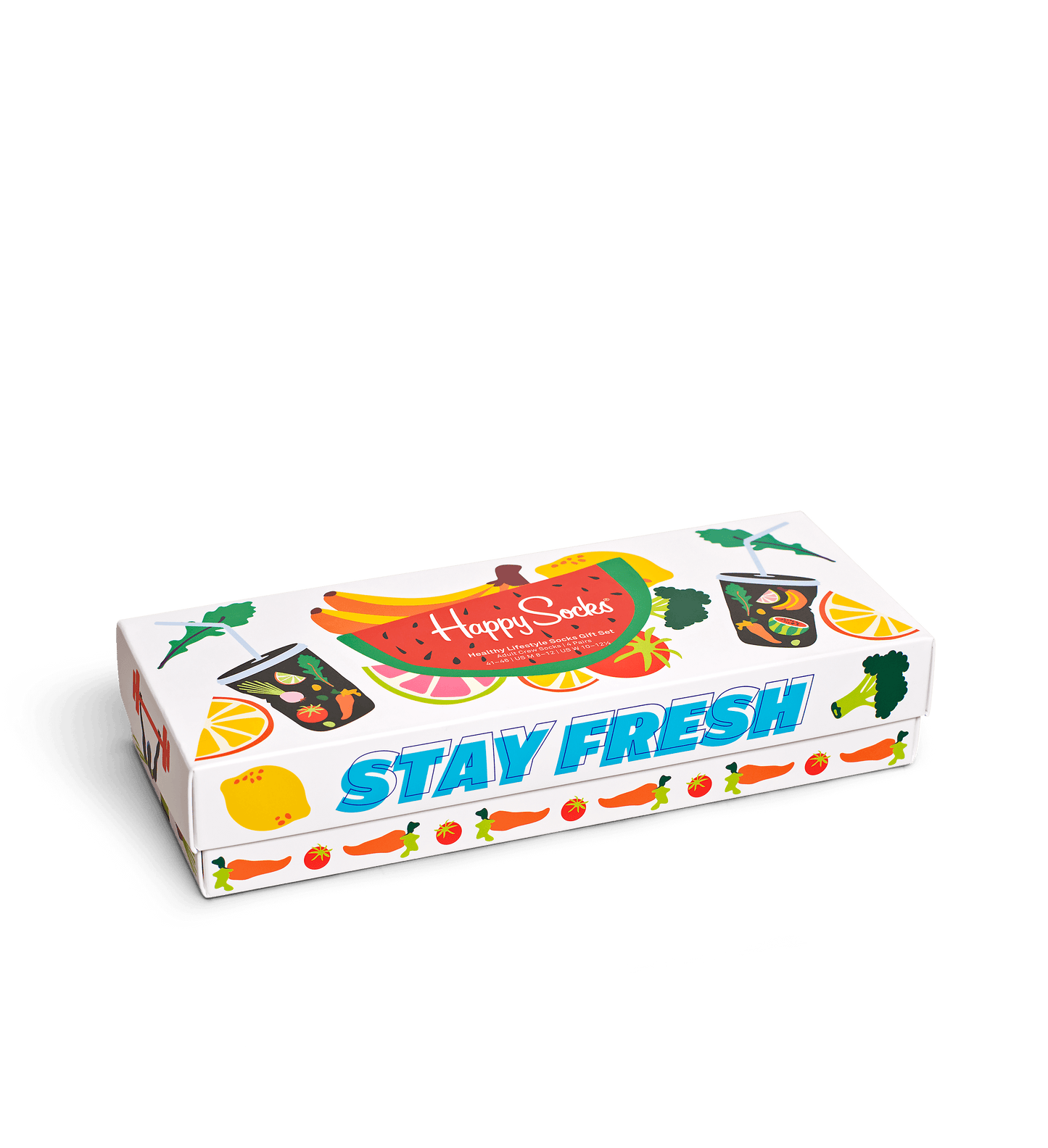 4-Pack Healthy Lifestyle Socks Gift Set Adult Size  (41-46)