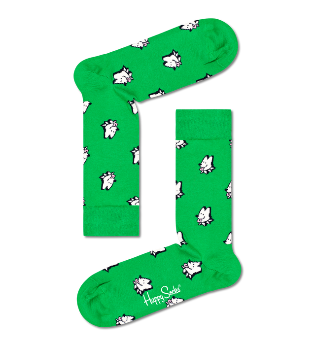 Happy Socks Green Sock With Animated Dog's Adult Sock Size (41-46)