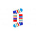 Happy Socks White Sock Wth Light Bright Colourful Stripe's Adult Socks Size (41-46)