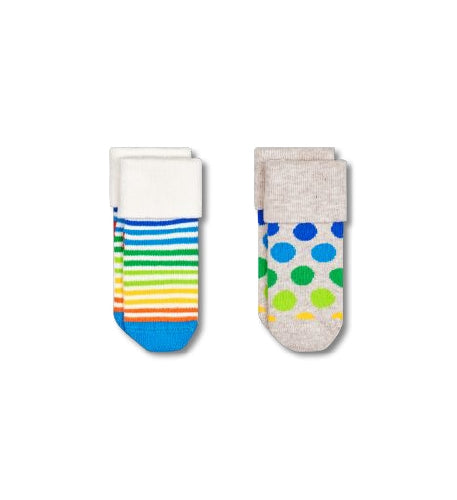 Happy Socks 2-Pack Kids Abstract Terry Socks (0-6M)