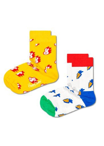 Happy Socks 2-pack Kids Bunny & Carrot Socks (12-24M)